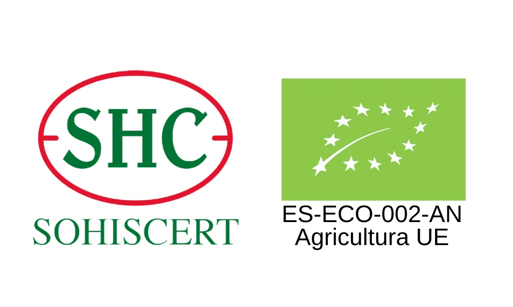 Logotipo ecológico de la UE en una etiqueta de producto, con el código ES‑ECO‑002‑CM